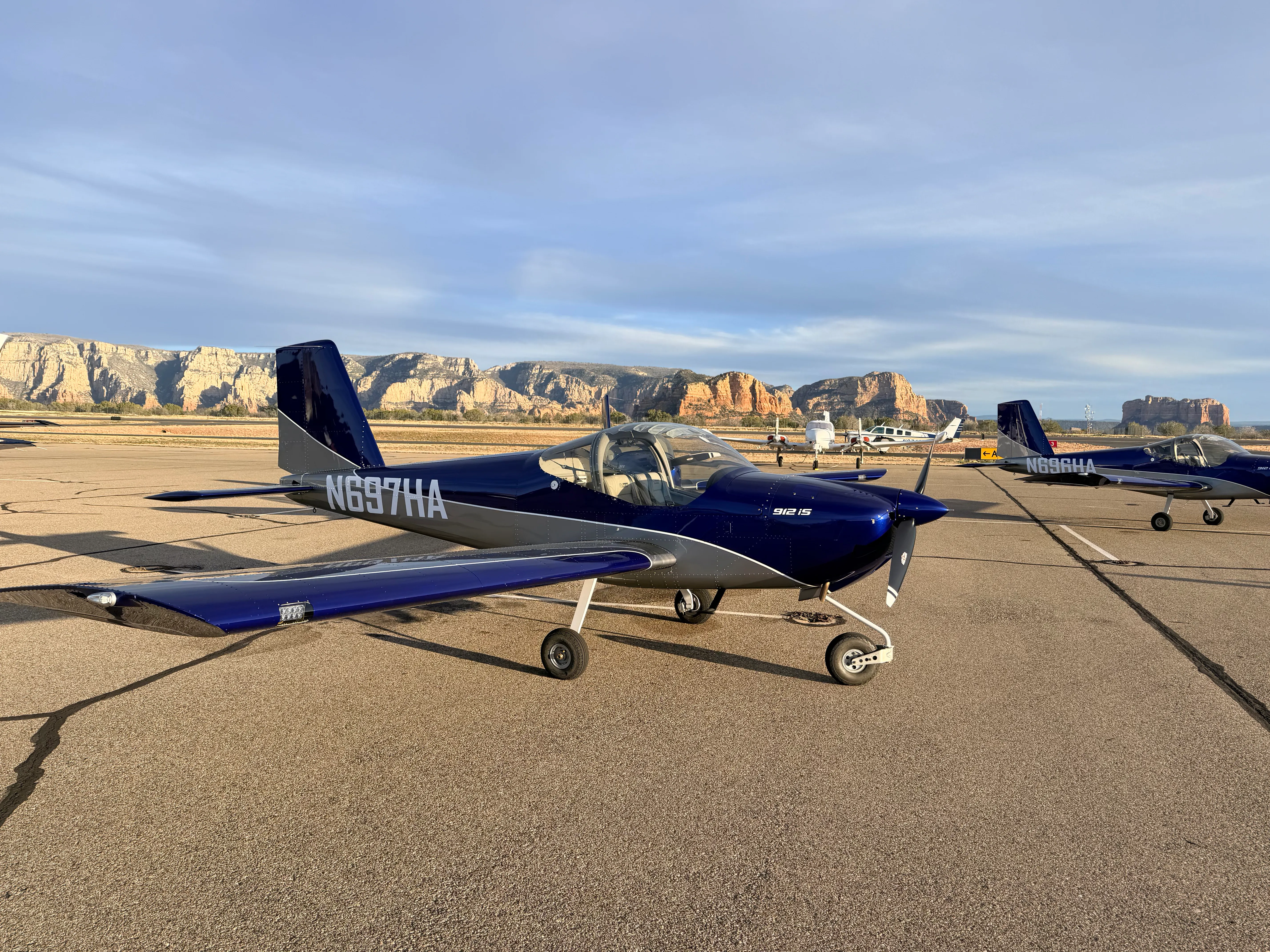 Hawkins Flight Academy RV-12iS (N697HA) side view on the ramp.