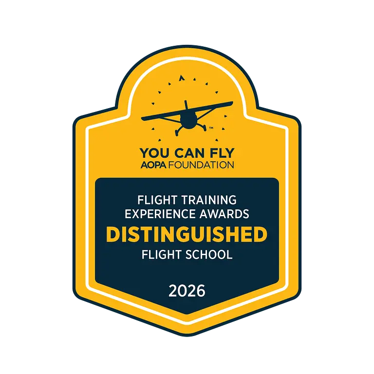 AOPA Distinguished Flight School 2026 Award Logo