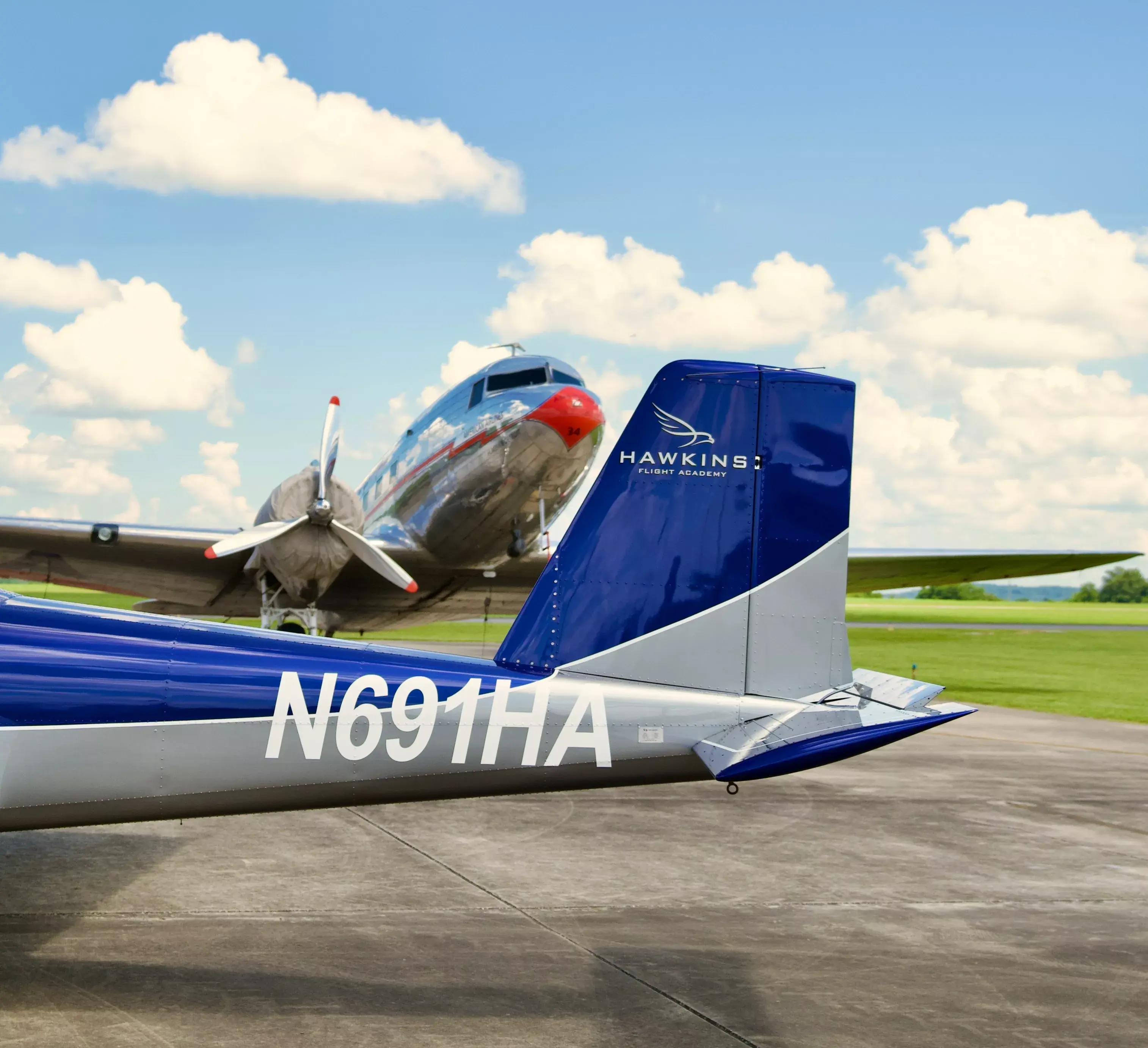 Hawkins Flight Academy campus sign