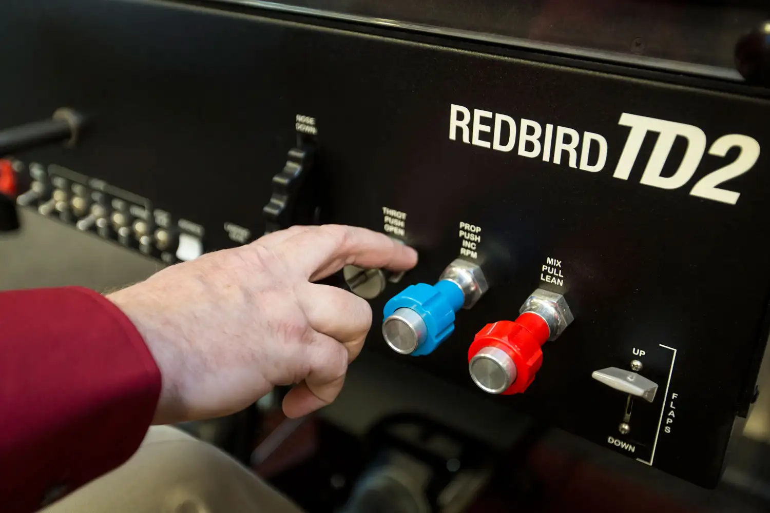 Advanced Redbird TD2 simulator training session for student pilots